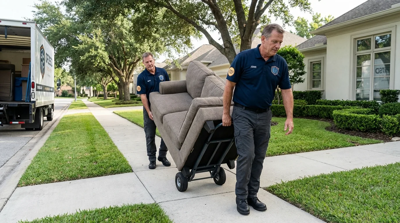 Local residential moving crew loading furniture in Broadview Heights, OH